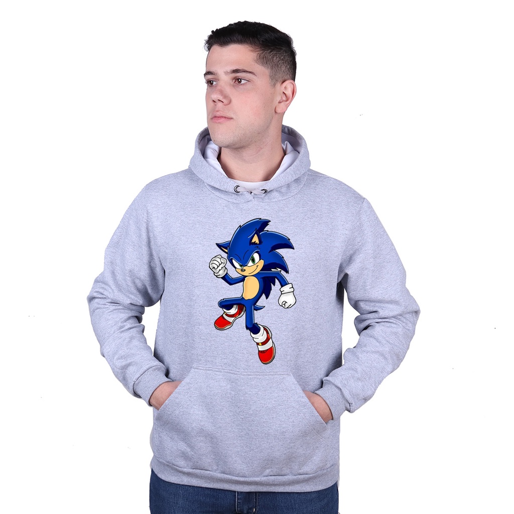 Blusa de Frio Moletom Full Sonic Filme Jogo com Capuz