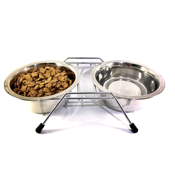 Comedouro Tigela Inox Duplo - Para Cão e Gato Pequeno