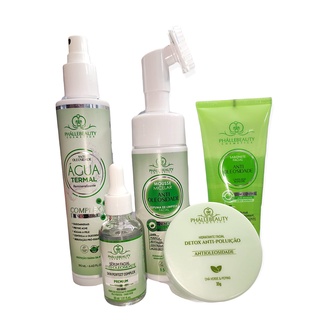 Kit Sabonete Antioleosidade PH0567 + Mousse Micelar PH0566 + Água Termal PH0568 + Sérum Antioleosidade PH0558 + Gel Hidratante Detox PH0560