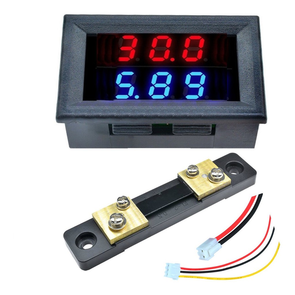  Voltímetro digital Amperímetro 3 dígitos DC 0-100V 50A