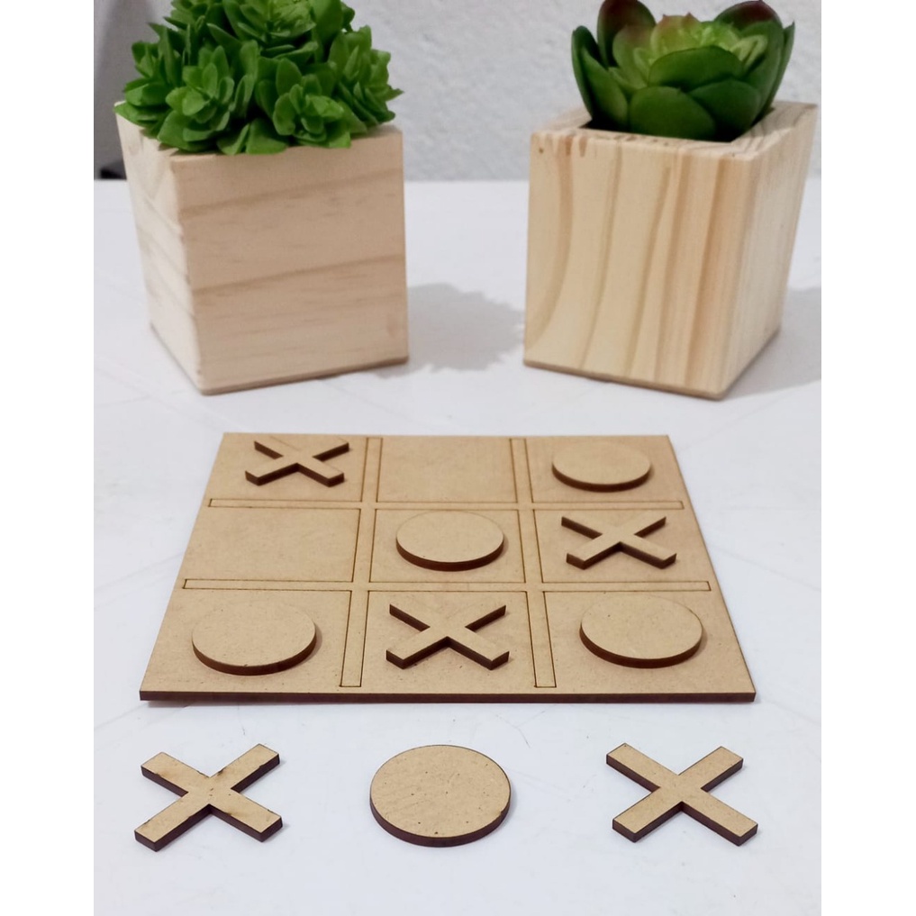 Kit 15 Jogos Da Velha Mdf Decoração Aplique Lembrança 10cm - R$ 29,9