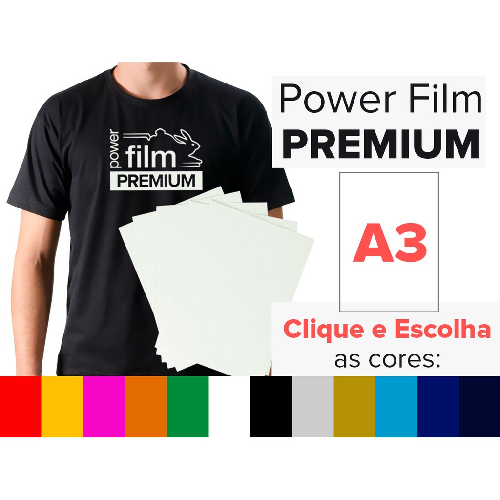 Filme De Recorte Termocolante Power Film Premium A3 10 Folhas Todas As Cores Shopee Brasil 3887