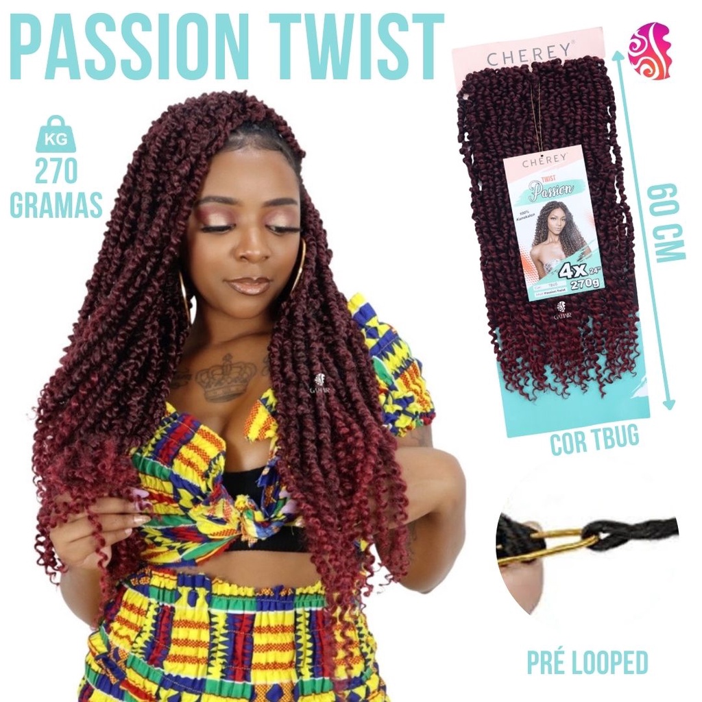 Cabelo Cacheado Passion Twist - Cherey - Importado - Pronto Para