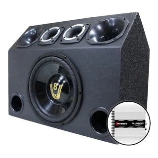 Caixa Trio Som Automotivo Carro Completa Sub Modulo Taramps