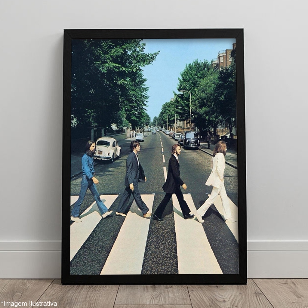 Quadro The Beatles Abbey Road Clássico Rock Pôster C/ Moldura 45x33 A3 ...