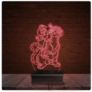 Luminária Abajur Acrílico Led - Princesa Jasmine Aladin