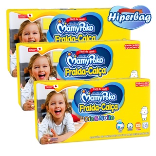 Kit 03 Hiper Bag FRALDA CALÇA Descartável DIA&NOITE MamyPoko - XXG - 108 Unidades - Tecnologia Japonesa