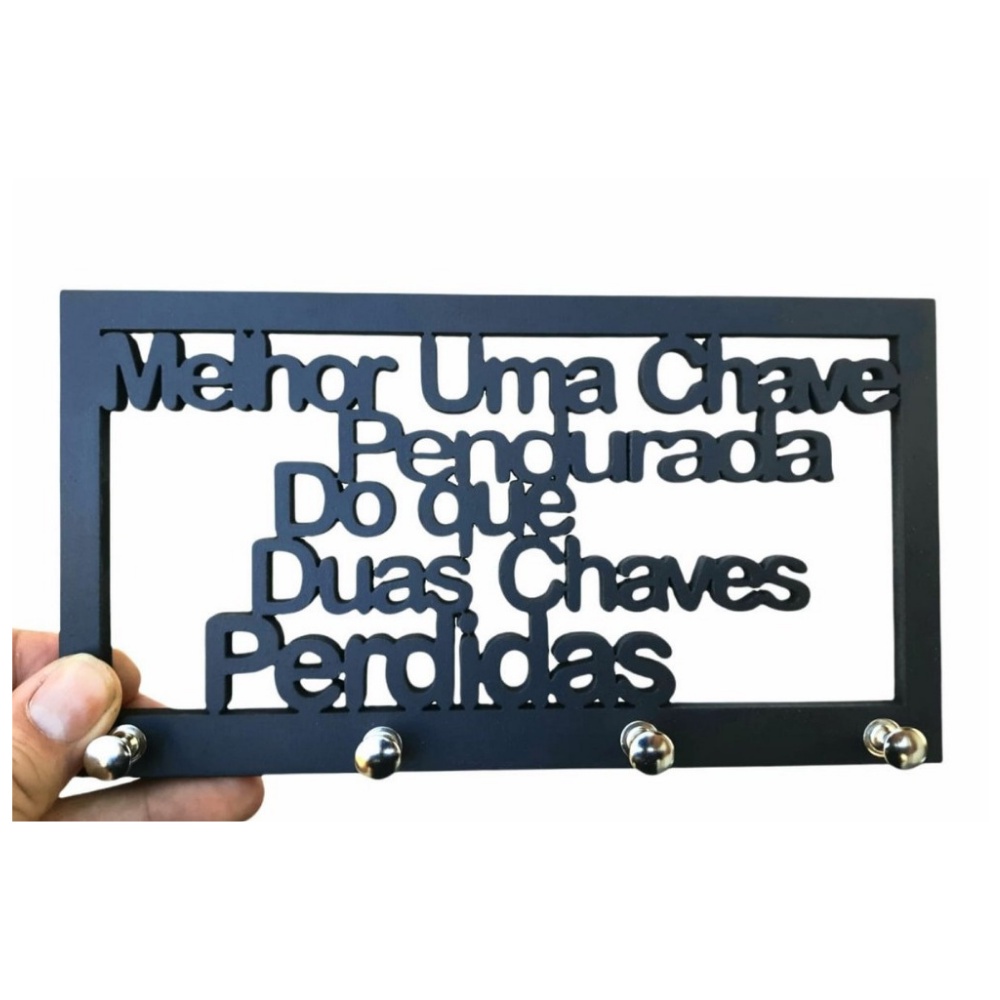 Porta Chaves Decorativo Meme Desenho de Palito Flork Frase Legal Engraçada  Quadrado Moldura Madeira Parede Pendurador Decoração Barato