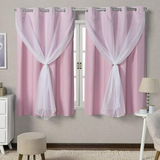 Cortina Corta Luz 100% Blackout de Voil 2,20m x1,30m Cores Variadas