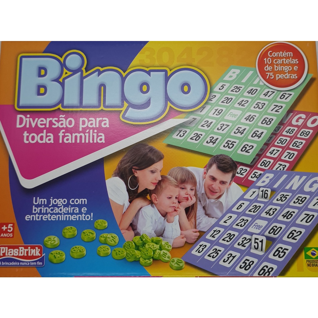 Jogo De Bingo Com Cartelas E Pedras - Brinquedo  InfantilPLASBRINKTabuleiroOficina Brinquedos