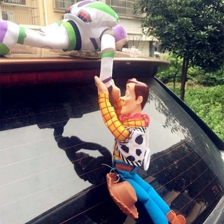 História De Brinquedo Sherif Woody Buzz Lightyear Car Dolls Plush Outside Hang Toy Cute Auto Acessórios Decoração De Carro 25/35/45CM