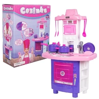 Grande Cozinha Infantil Completa Sai Água Mini Fogão Forno em Oferta na Shopee