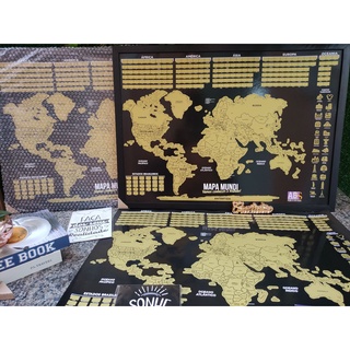 Mapa de Raspar Mundi Dourado Sem Moldura 2023 | Shopee Brasil