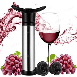 Kit Bomba A Vácuo Com 2 Rolhas Para Vinho Tampa Garrafa