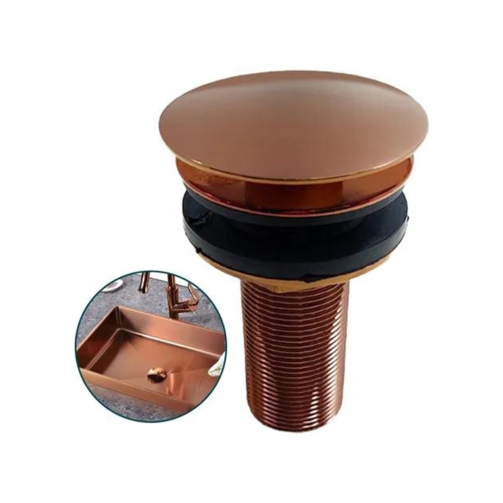 Válvula Ralo Click Rose Gold 7/8 Inox Pia Lavatório Cuba 3cm | Shopee ...