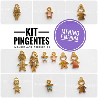Kit Pingentes 30 Unidades - Menino e Menina