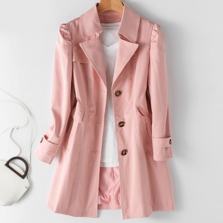 Casaco/Sobretudo Feminino Com 5XL/Comprimento Médio/Cintura Média/Coreana/De Trincheira/Outono/Primavera/5xg