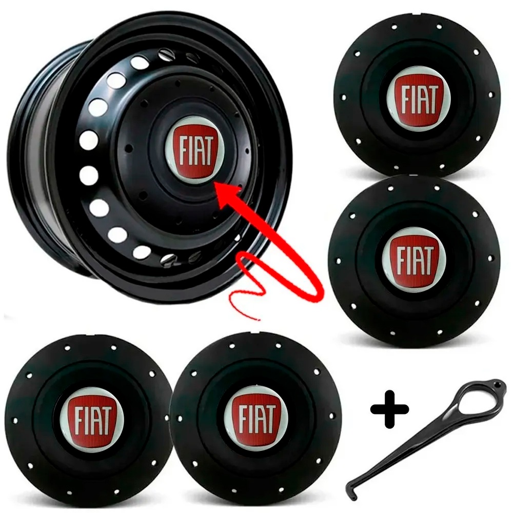 Jogo 4 Calotas Amarok Tampa Roda Ferro Fiat Aro 13 14 15 | Shopee Brasil