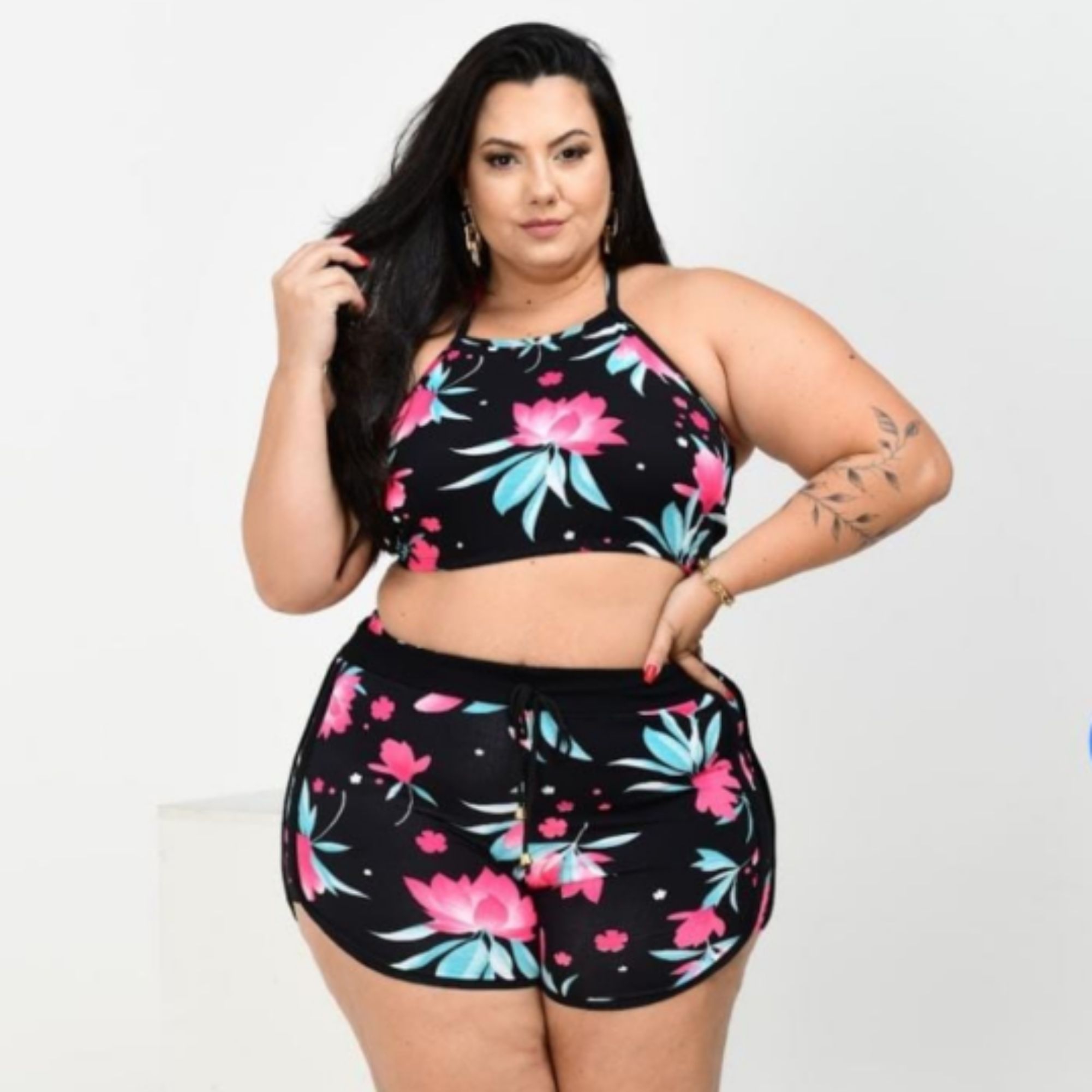 Short saia store plus size praia