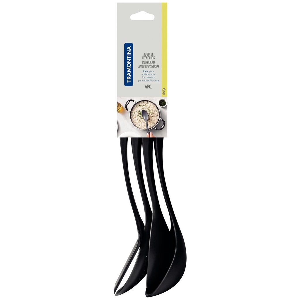 Kit 4 Peças Jogo De Utensílios Tramontina Em Nylon