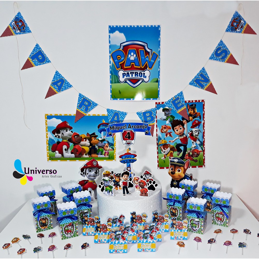 Adesivo Miguel patrulha canina  Paw patrol birthday decorations, Paw patrol  birthday, Paw patrol