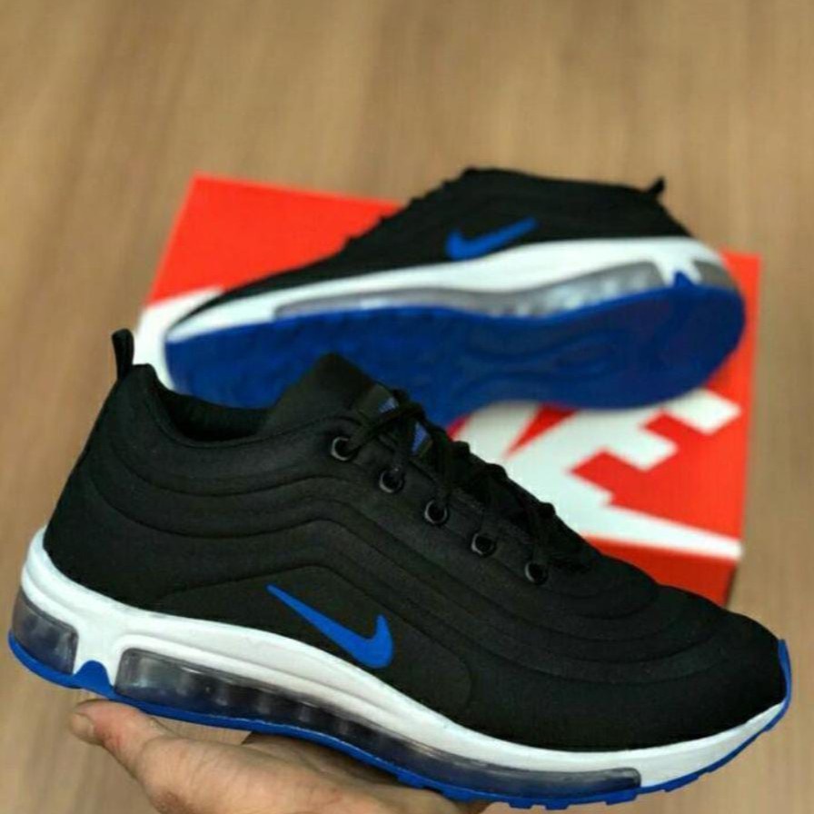 Air Max 97 Preto Branco e Azul