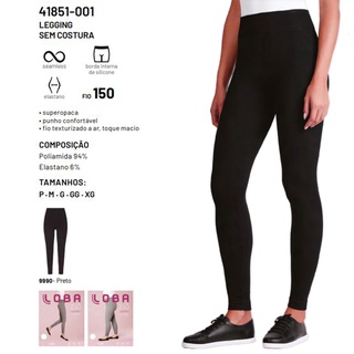 Legging Feminina Adulto Sem Costura Toque Macio Loba