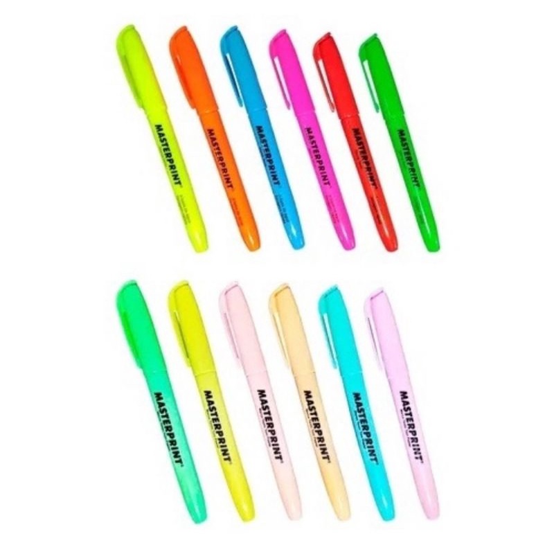 Kit De Marca Texto Cores Neon Mais Tons De Pastel Da Masterprint