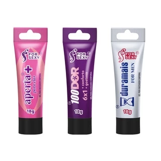Gel Funcional ApertaMais, 100Dor e DuraMais - For Sexy 18g cada