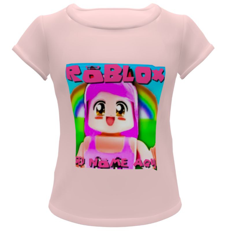 Camiseta rosa infantil menina vitoria mineblox roblox personalizada