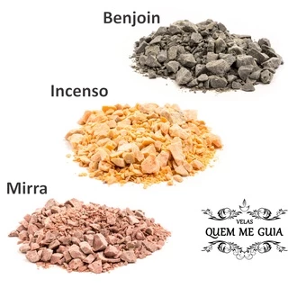 Kit Defumação 100g Mirra - 100g Benjoim - 100g Incenso