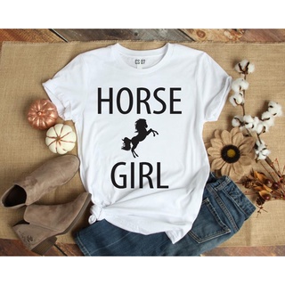 Camiseta T Shirt Feminina Branca Horse Girl Country Rodeio CS07