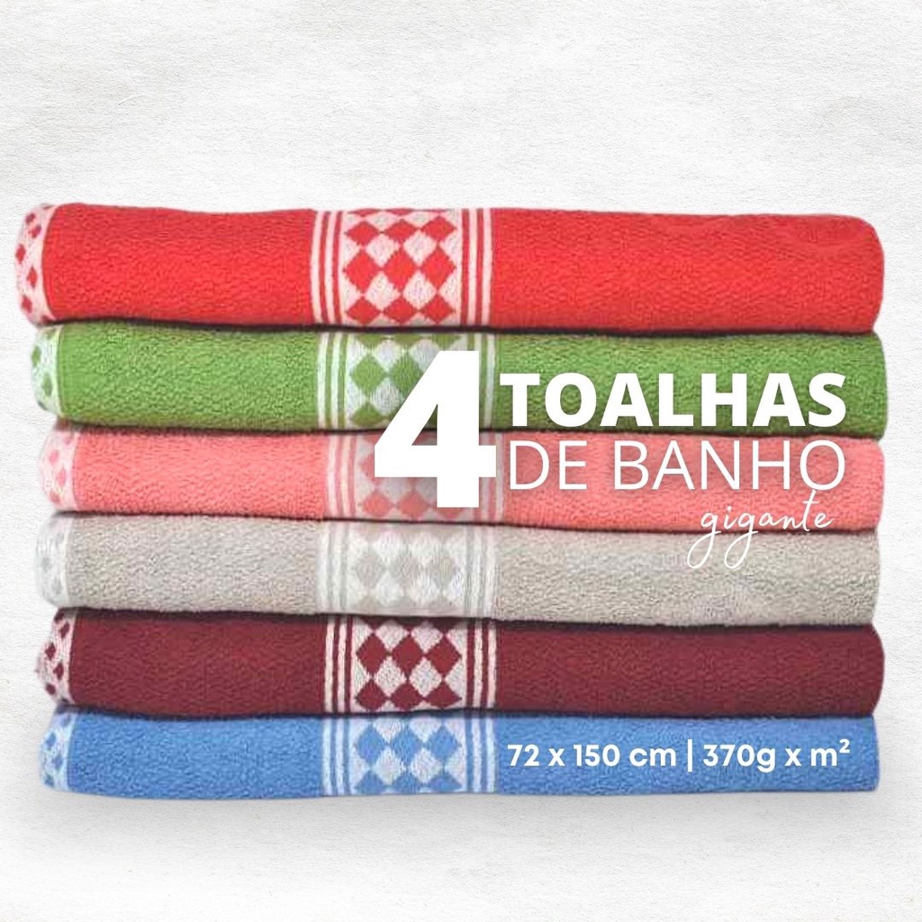 Kit 4 Toalha Banho Jacquard Fio Retorcido SAFARI - Bene Casa - Estilo e  Conforto