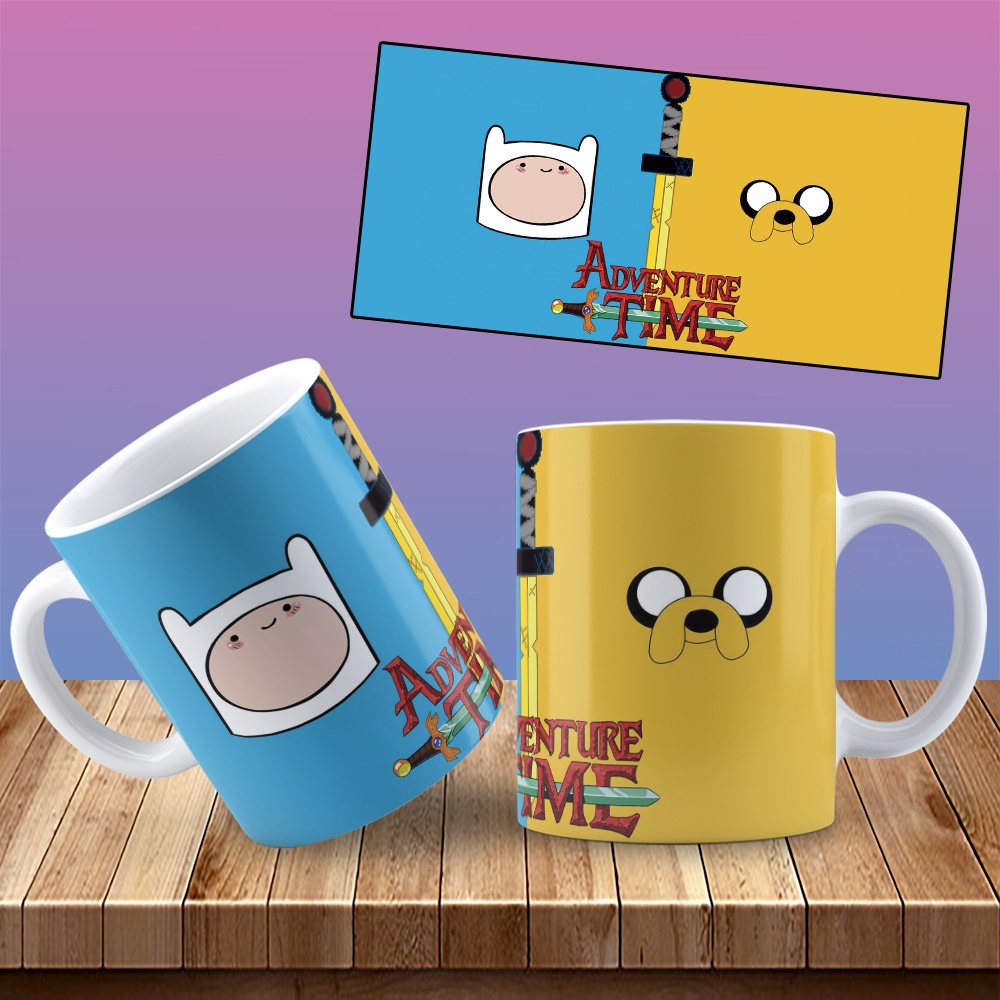 Caneca Hora de Aventura - Jake e Finn na Neve