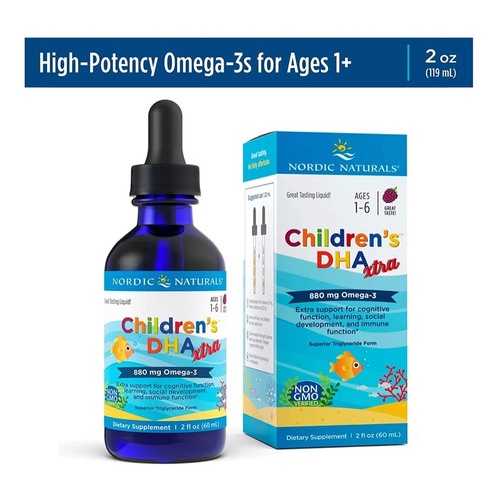 Dha Nordic Naturals Xtra 60ml Children mega 3 Infantil Usa