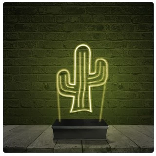 Led Luminária Acrílico Abajur - Cacto Cactos 01