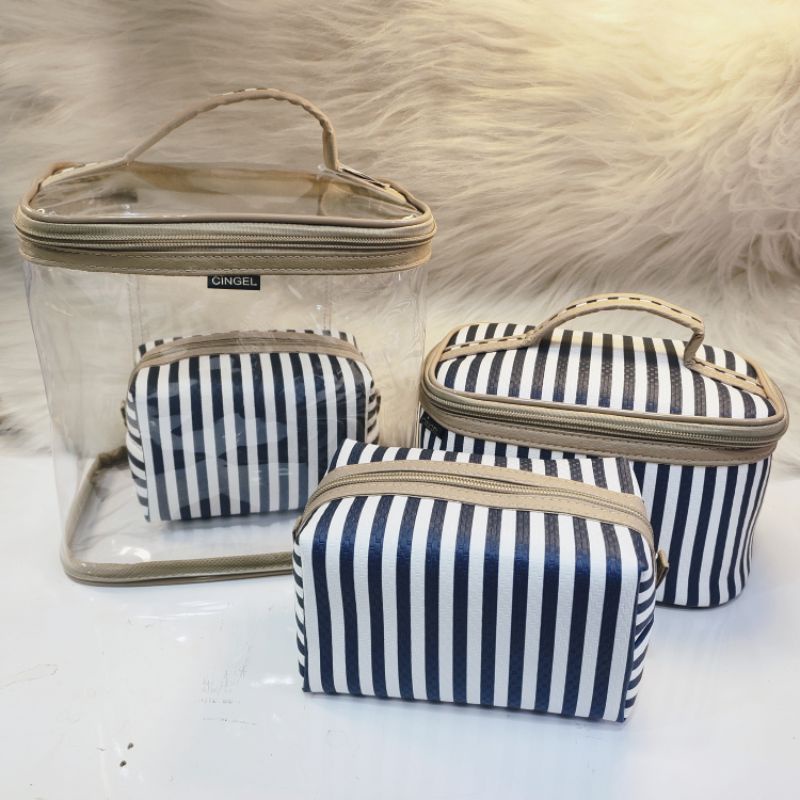 Bolsa Necessaire Frasqueiras quadrada Para Maquiagem E Viajem Kit 4 Peças