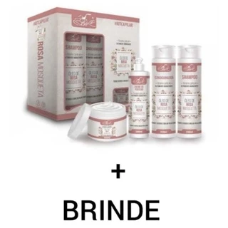 Kit Capilar Óleo de Rosa Mosqueta Belkit 4 Produtos ( Shamppo, Condicionador, Máscara e Leave-in + Brinde)