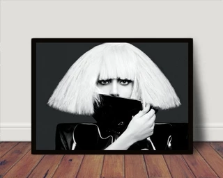 Quadro Decorativo / Poster C Moldura Lady Gaga Pop P4467