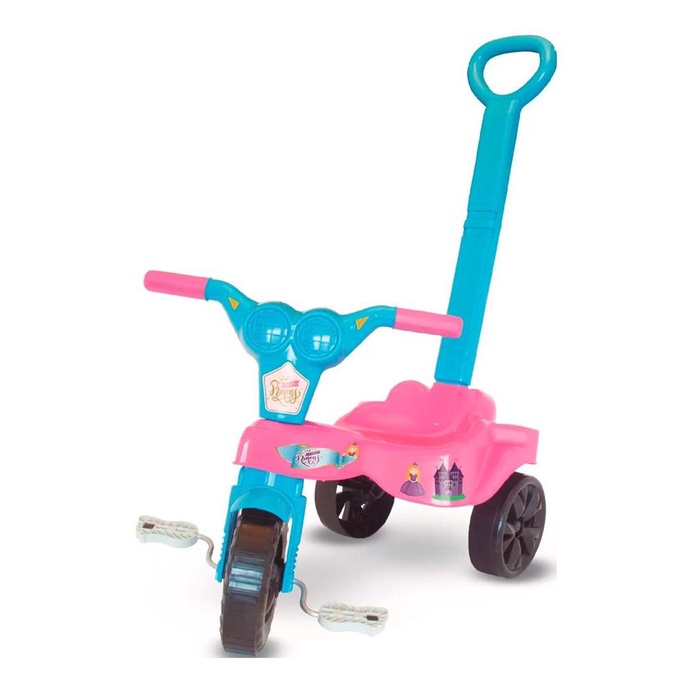 Motoca Infantil Triciclo Rosa com Empurrador