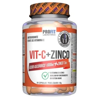 Vitamina C 1000mg + Zinco / Vit Complex / Kit imunidade 60 Caps - Profit - multivitaminico imunologico m anti gripal antigripal acido ascorbico ascórbico