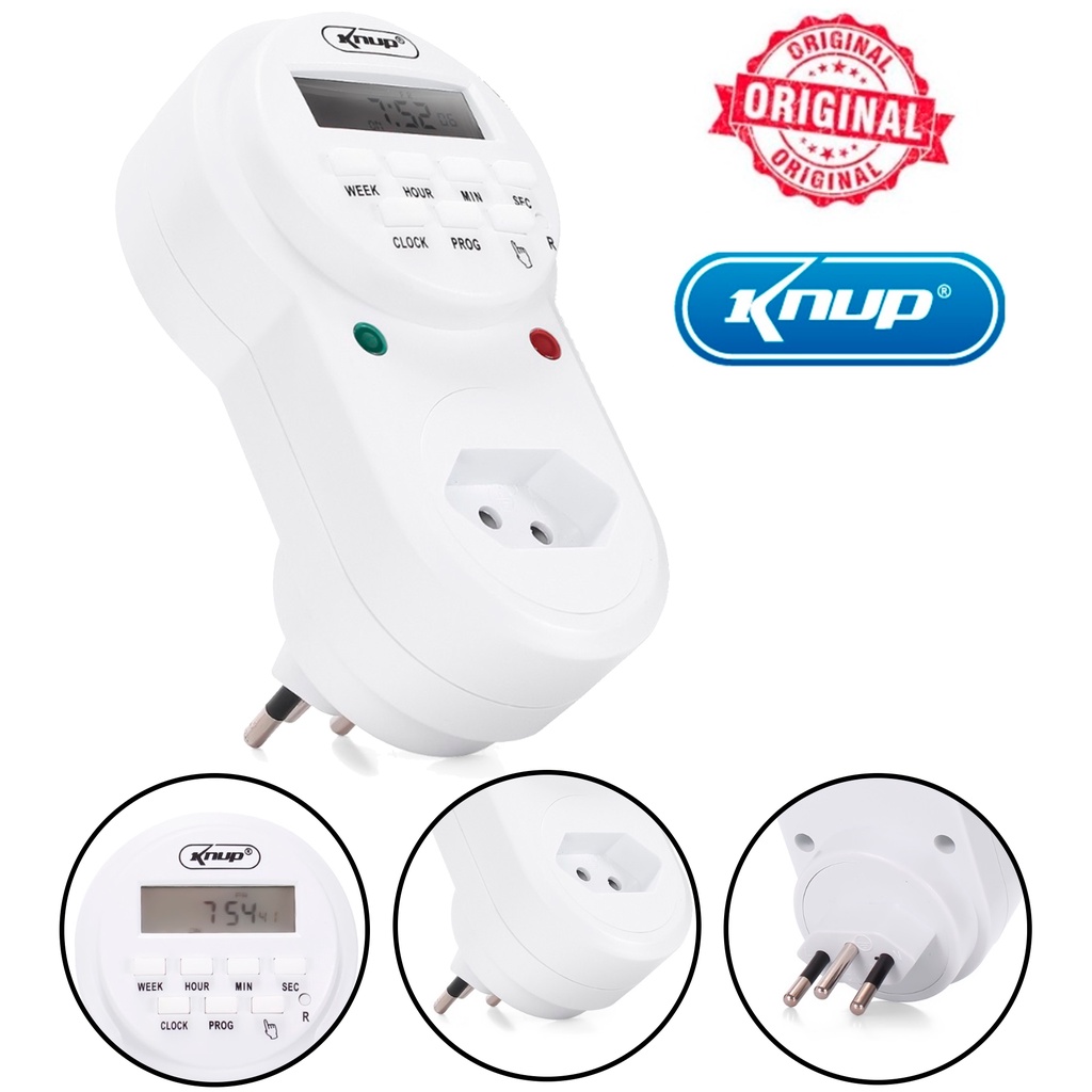 Programador Temporizador Knup Digital Tomada Bivolt 10a | Shopee Brasil