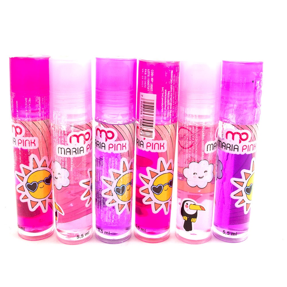 12 Brilhos Infantis Maquiagem Labial Maria Pink Revenda MP10007 ...