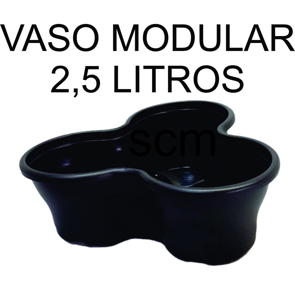 12 vasos empilháveis 2,5 LITROS vaso modulares PRETO horta e jardim vertical