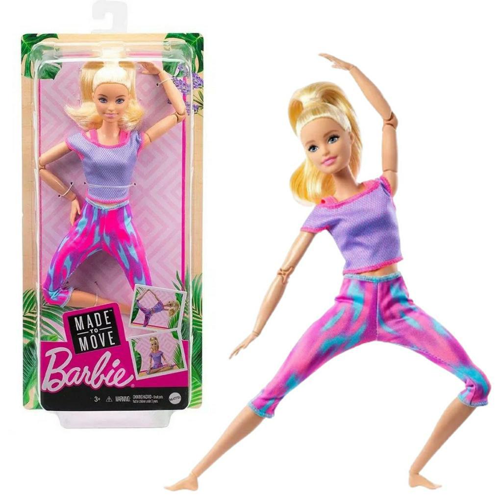 Barbie Feita para Mexer Loira Roupas Esportivas - Mattel - Boneca