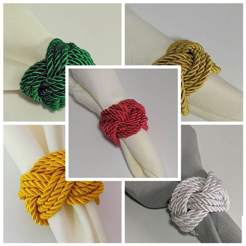 kit com 6 porta guardanapos argola para guardanapo entrelaçado várias ...