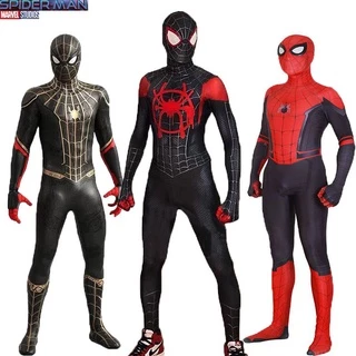 Homens Adultos Traje De Super-Heróis Longe De Miles Morales Cosplay Longe de casa Qualidade Macacão Partido Do Carnaval Uniforme Adulto Caçoa O Presente