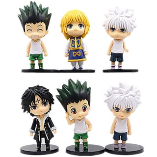 6 Peças Figura Hunter X Hunter Kurapika Gon Freecss Killua Zolyck