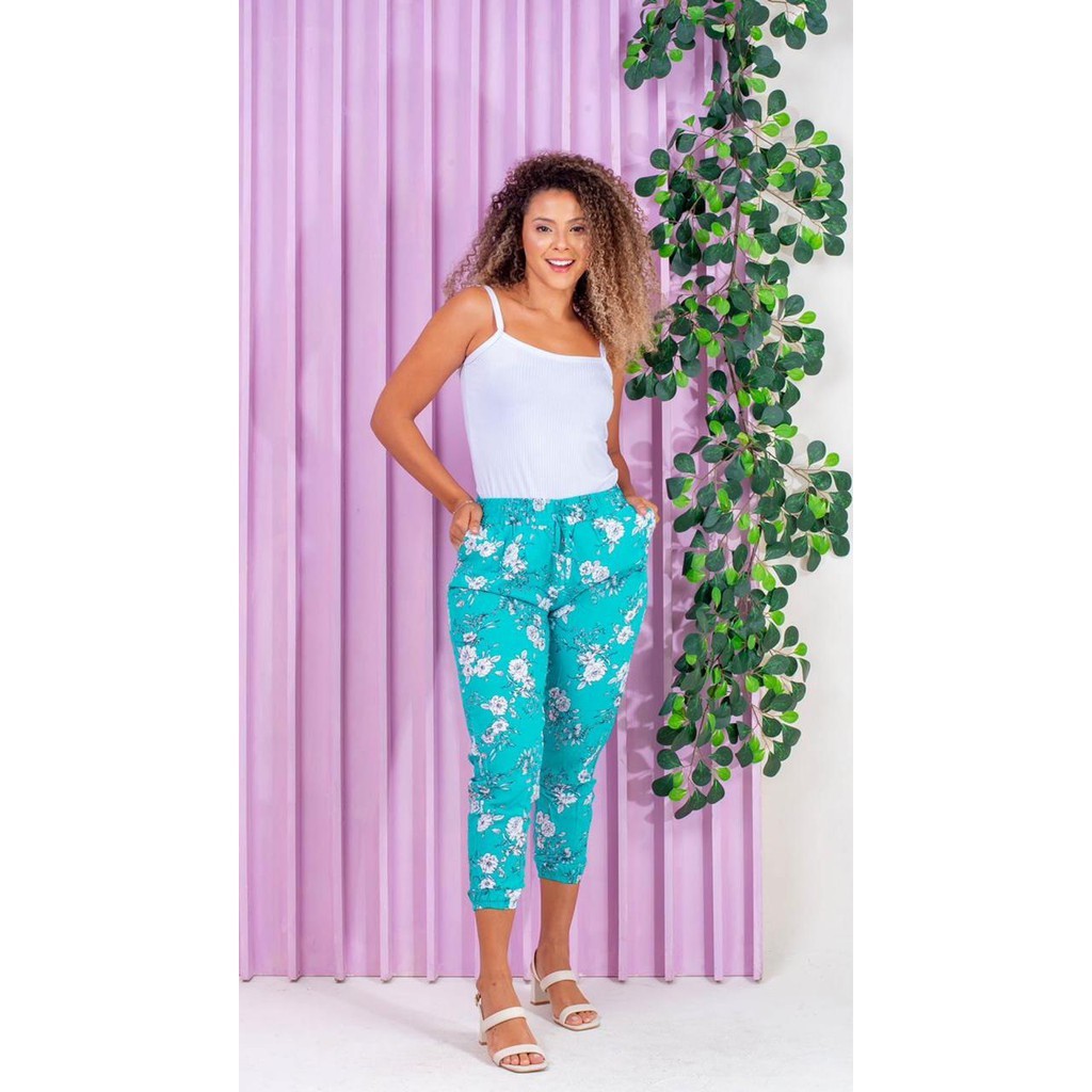 Calça 2024 jogger floral