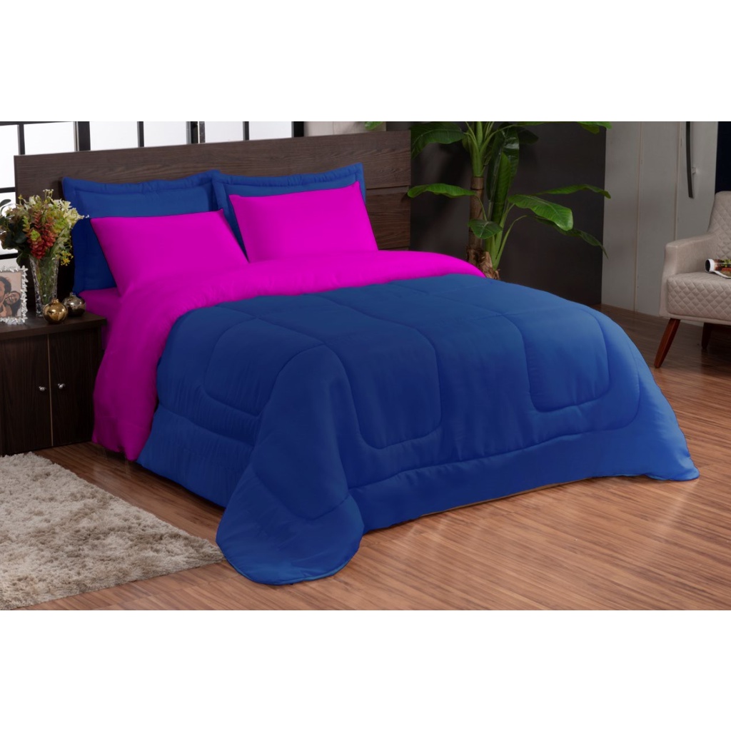 Kit Ternura Casal Queen Varias Cores 5 Peças Promocional Dupla Face